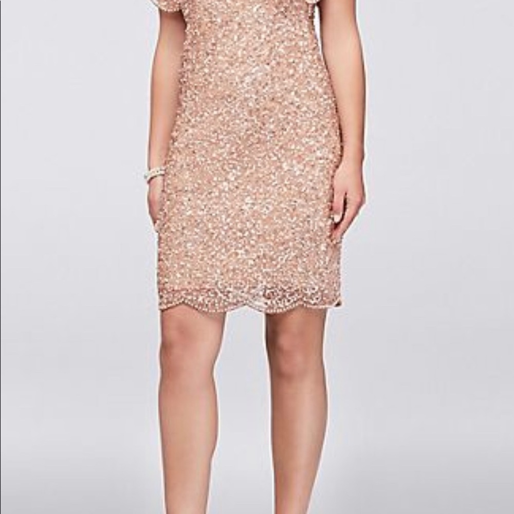 Adrianna Papell Short Beaded Dress